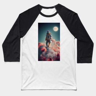 Astronaut standing on colorful clouds in space Baseball T-Shirt